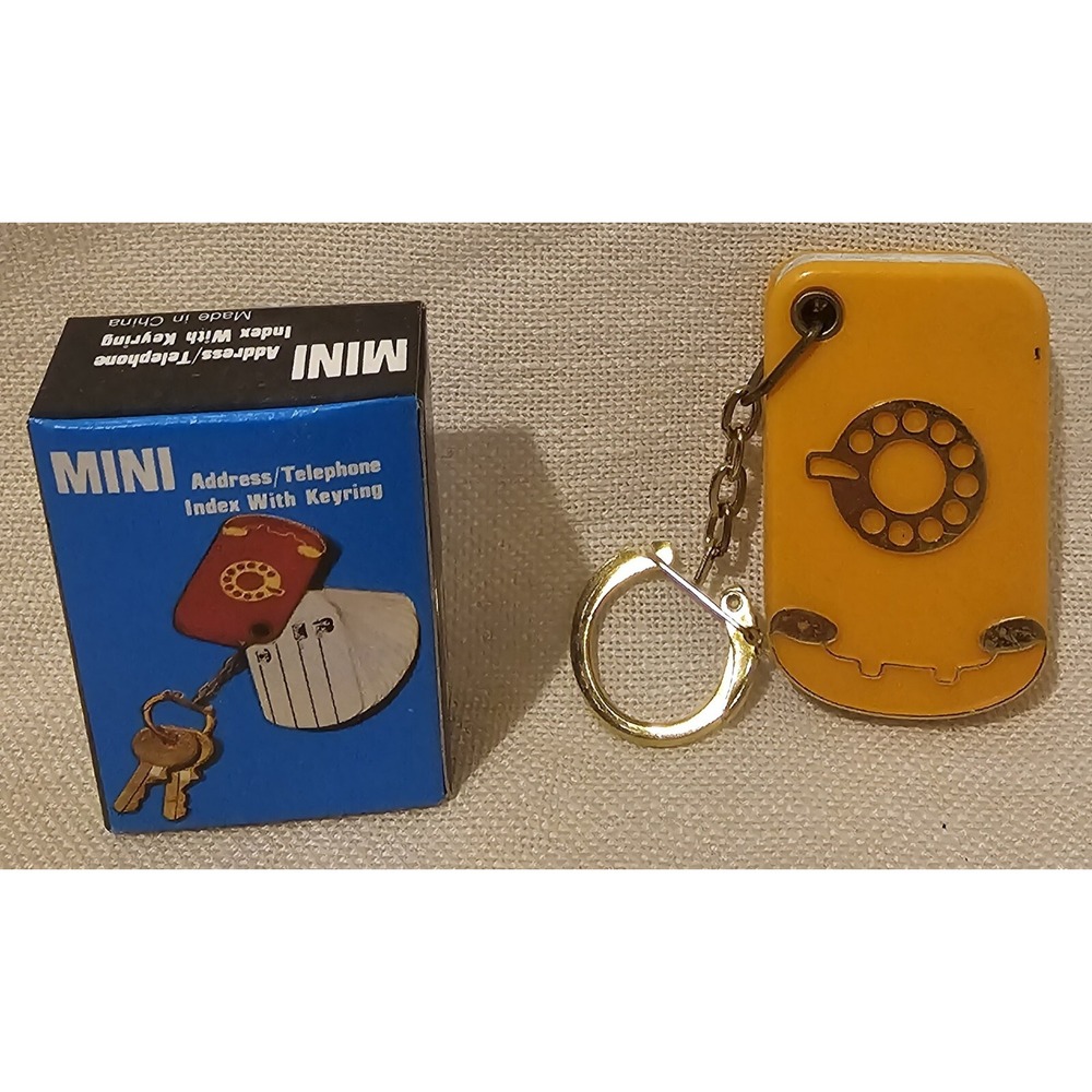 Vintage Mini Orange Keychain Address/Telephone Index With Keyring Lot Of 9